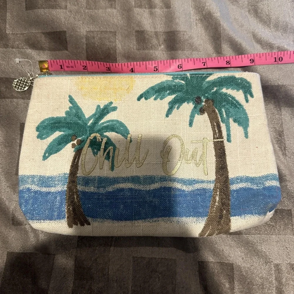 Retired‎ Bath & Body Works Chill Out Palm Trees Canvas Makeup Cosmetic Bag Pouch